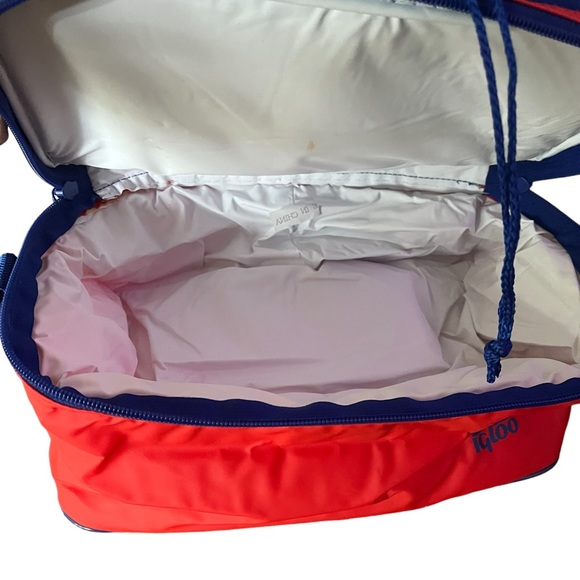 Vintage Igloo lunch bag convertible backpack crossbody insulated red blue - Picture 8 of 16
